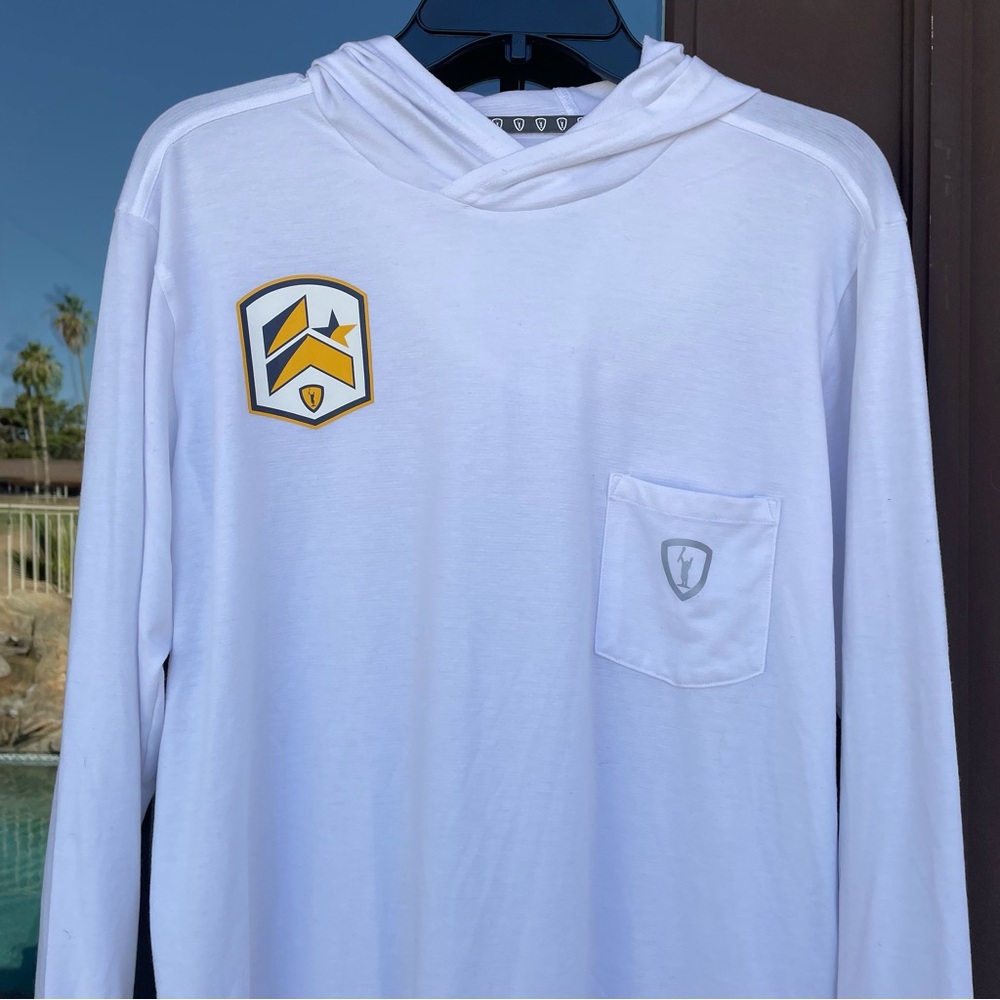 Adenaline Lacrosse White Hooded L/S Tee M